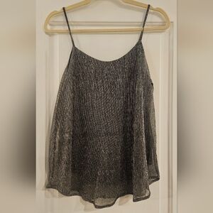 Paper Crane Black and Silver Tank Top